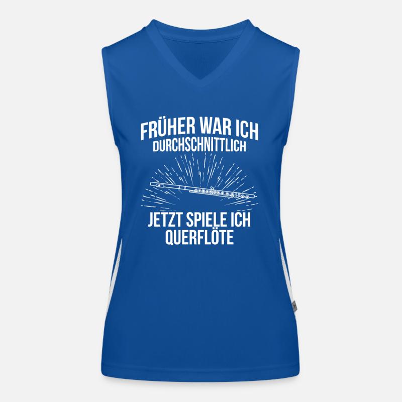 Querflöte Querflötenspieler Querflötist Funktionelles Kontrast-Tank Top für Frauen