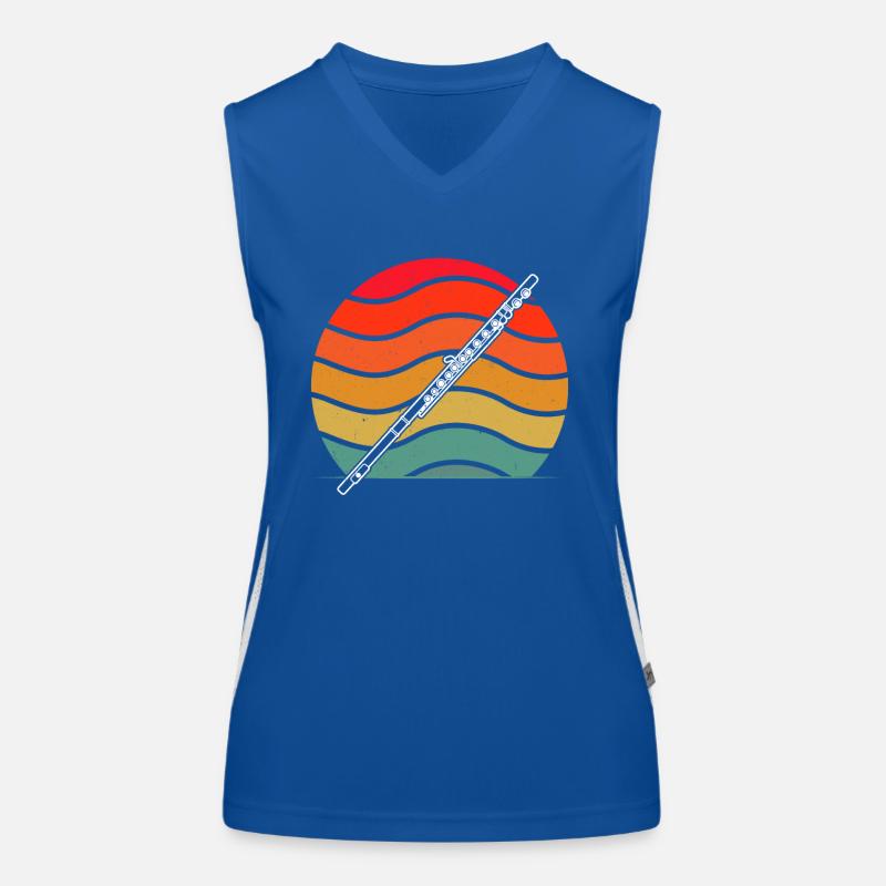 Querflöte Querflötenspieler Querflötist Funktionelles Kontrast-Tank Top für Frauen
