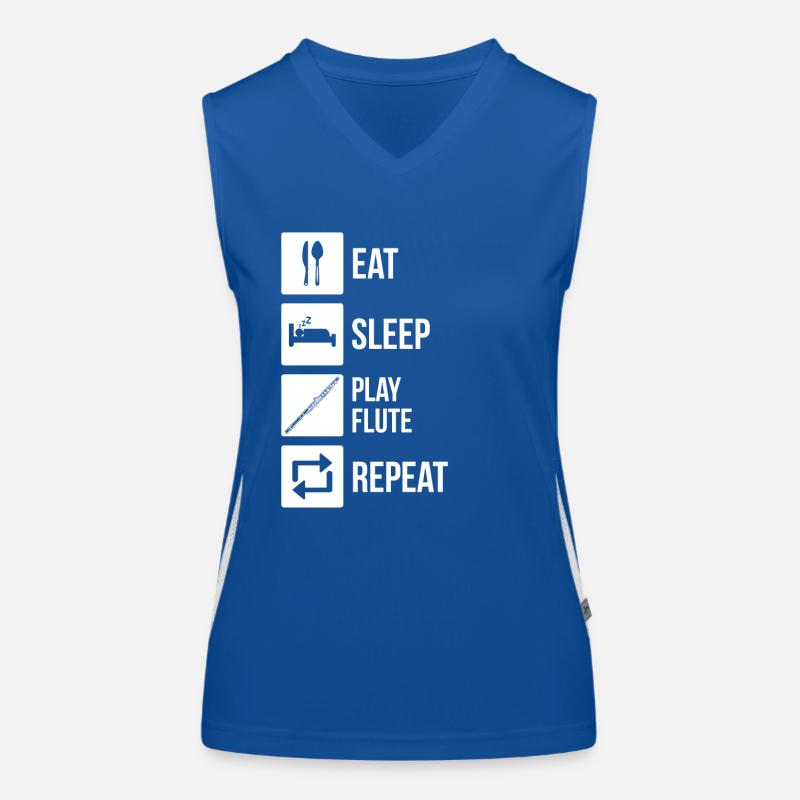 Querflöte Querflötenspieler Querflötist Funktionelles Kontrast-Tank Top für Frauen