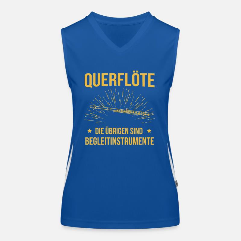 Querflöte Querflötenspieler Querflötist Funktionelles Kontrast-Tank Top für Frauen