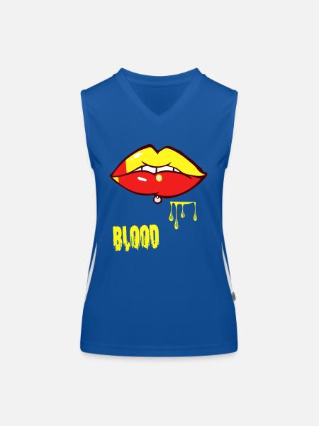 piercing & blood - Women's Functional Contrast Tank Top - royal/white - Front