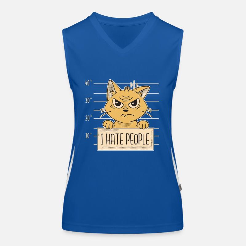 Katze I Hate People Ich hasse Menschen Funktionelles Kontrast-Tank Top für Frauen
