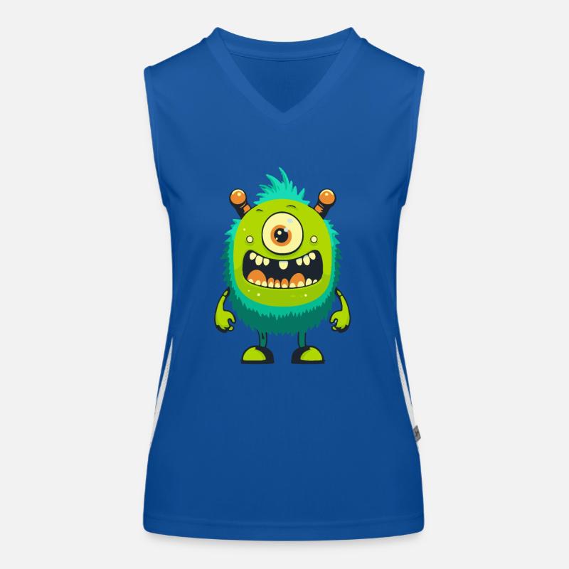 Monster Crash - Monstre cyclope vert effronté Débardeur respirant contrasté Femme