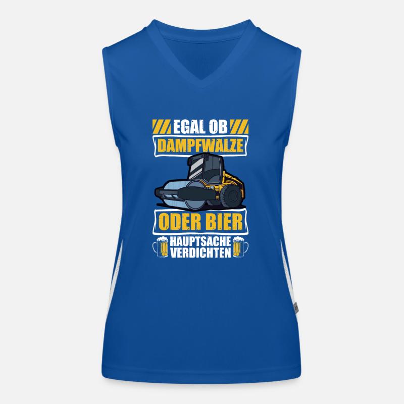 Dampfwalze oder Bier Straßenbauer Straßenwärter Funktionelles Kontrast-Tank Top für Frauen
