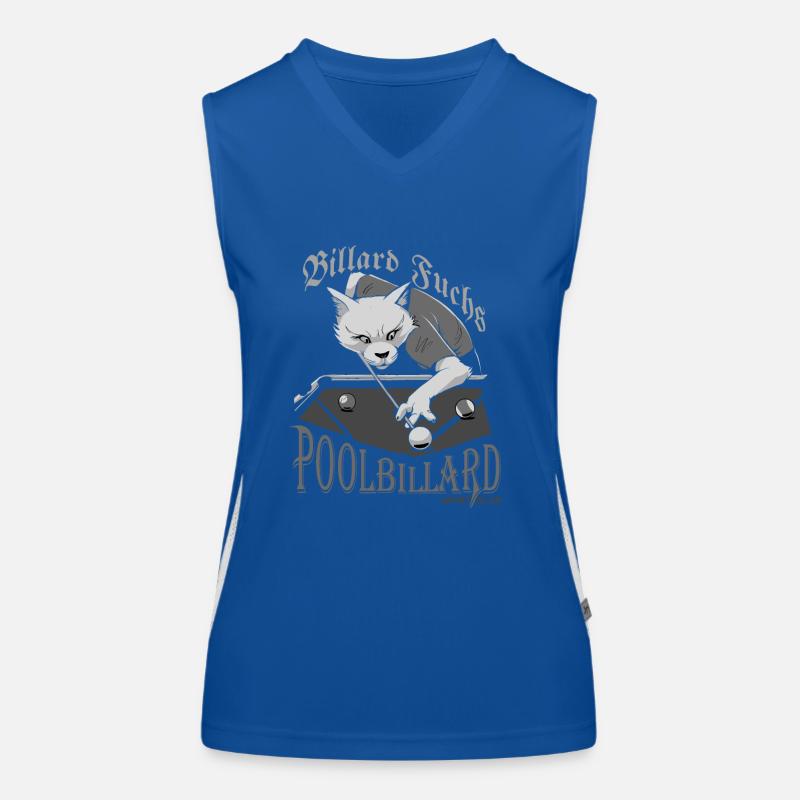 Poolbillard was sonst, Billard Fuchs mit Spruch Funktionelles Kontrast-Tank Top für Frauen