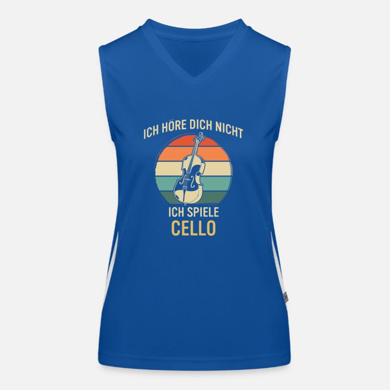 Cello Cellospieler Cellist Funktionelles Kontrast-Tank Top für Frauen