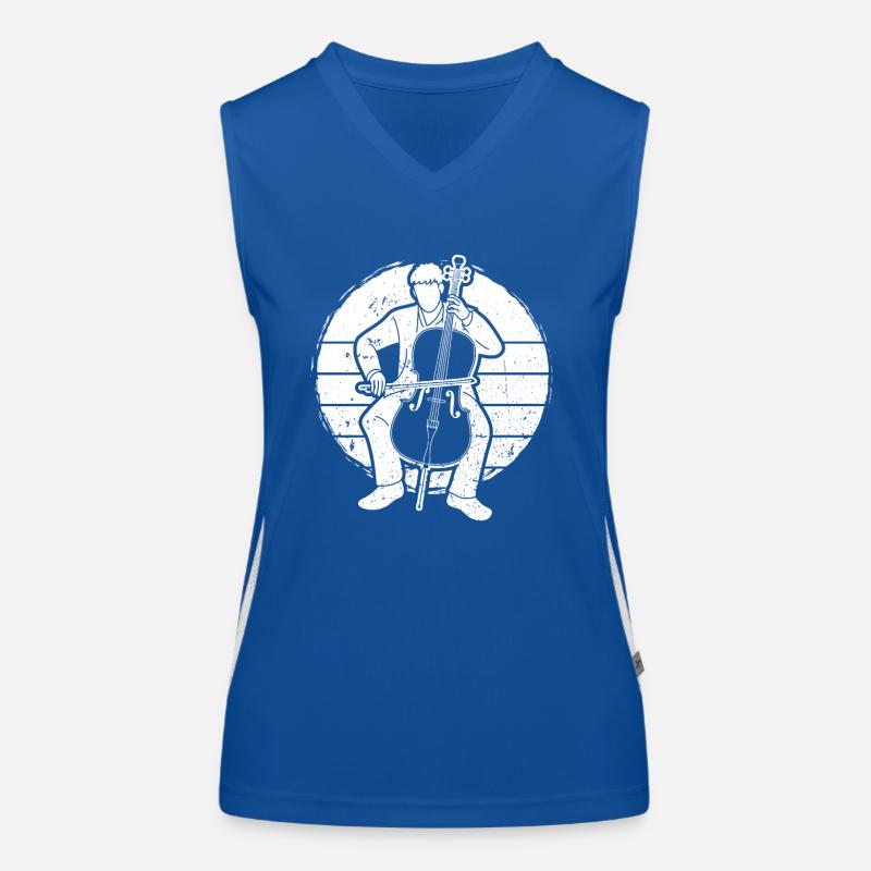 Cello cello player cellist - Women's Functional Contrast Tank Top - royal/white