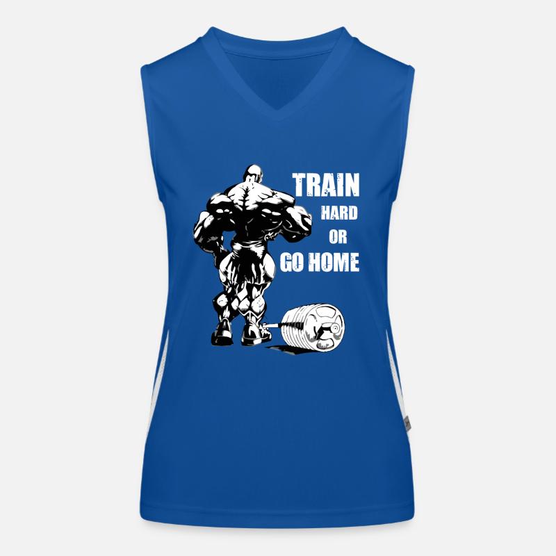 Train hard or go home - Women's Functional Contrast Tank Top - royal/white