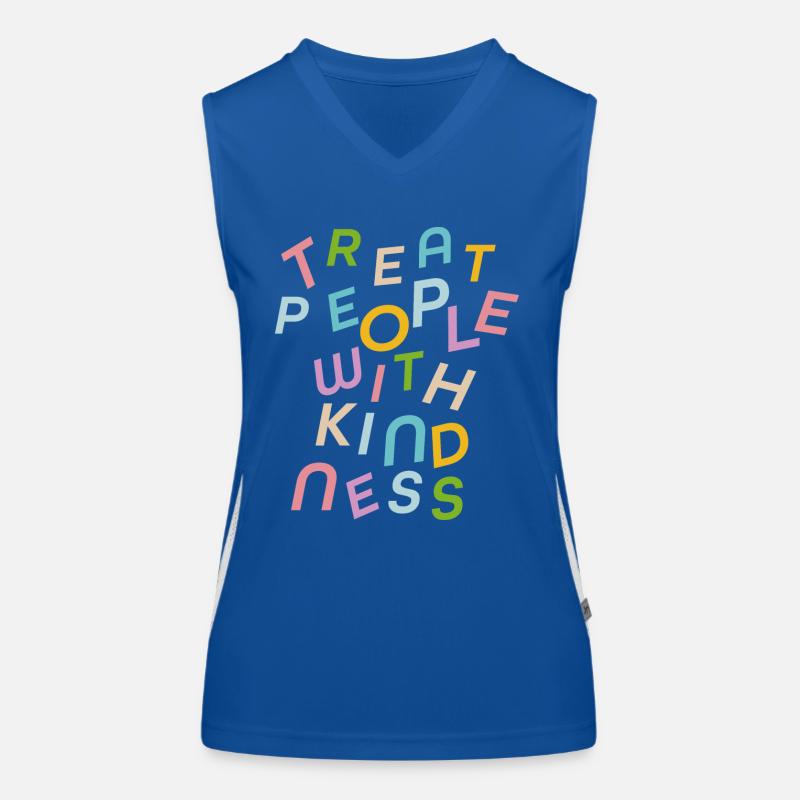 Behandle Menschen mit Freundlichkeit Funktionelles Kontrast-Tank Top für Frauen