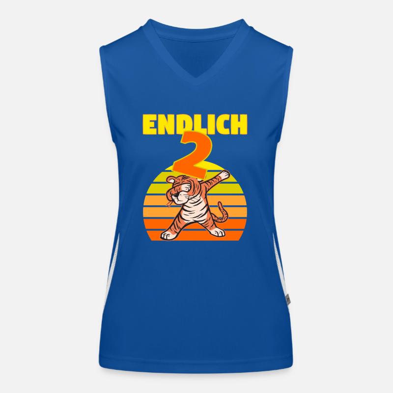 2 Geburtstag Löwe Tiger witzig 2 Jahre Junge Funktionelles Kontrast-Tank Top für Frauen