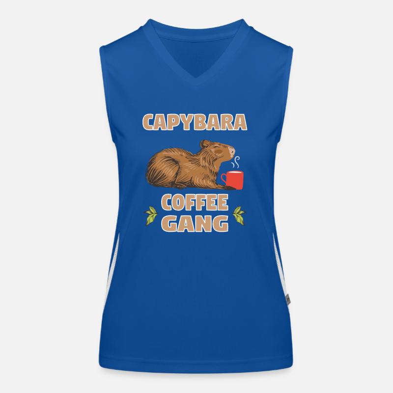 Cappybara Capybara Café Capybara Ventilateurs Débardeur respirant contrasté Femme