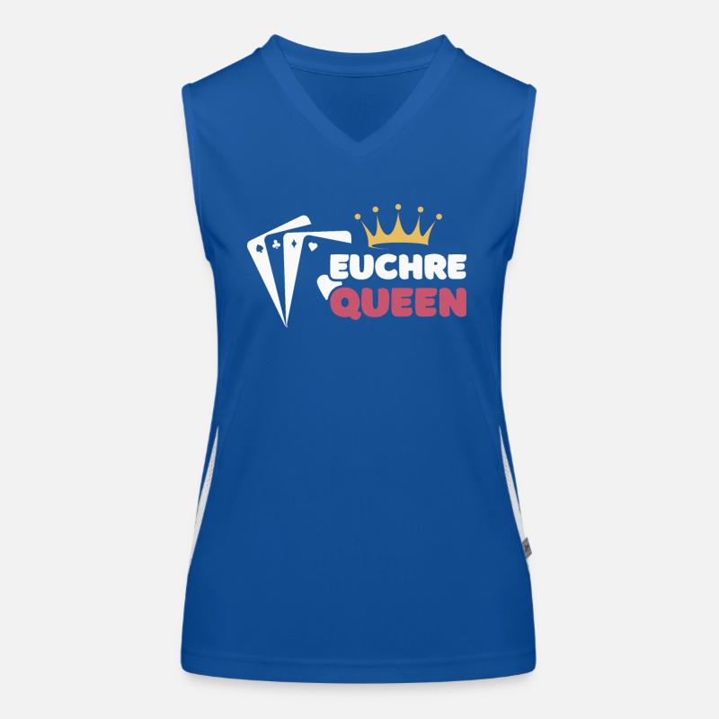 Euchre Queen Card Game Euchre Player Poker Euchre Women's Functional Contrast Tank Top