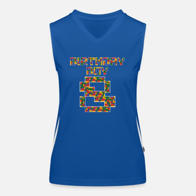 Süßes 8. Geburtstagsgeschenk 8 Jahre altes Blockgebäude Funktionelles Kontrast-Tank Top für Frauen