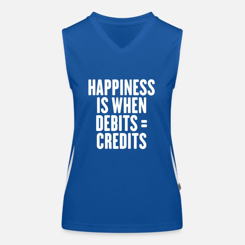 happiness is when debits credits Women's Functional Contrast Tank Top
