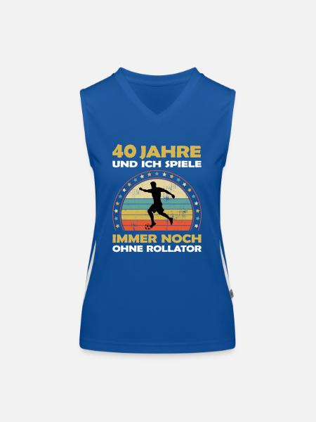 Lustiges Fußball 40 Jahre alt zum Geburtstag - Funktionelles Kontrast-Tank Top für Frauen - Royal/Weiß - Vorne