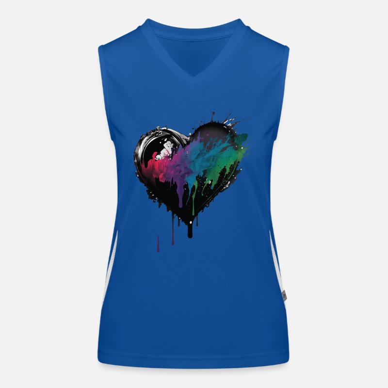 Herz Graffiti Style Funktionelles Kontrast-Tank Top für Frauen
