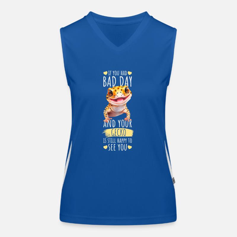 Leopard Gecko Echse Liebhaber Funktionelles Kontrast-Tank Top für Frauen