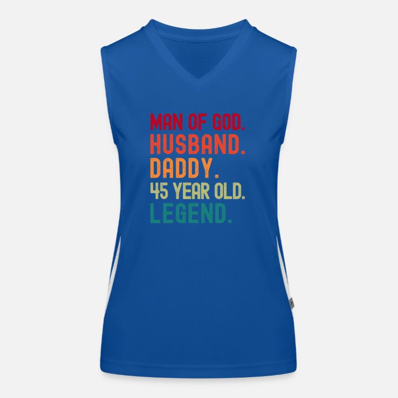 Mann Gottes Ehemann Papa Jahrgang 45. Geburtstag Funktionelles Kontrast-Tank Top für Frauen