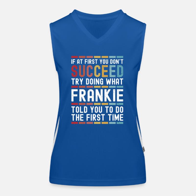 Frankie Name Personalisierter lustiger Geburtstag Funktionelles Kontrast-Tank Top für Frauen