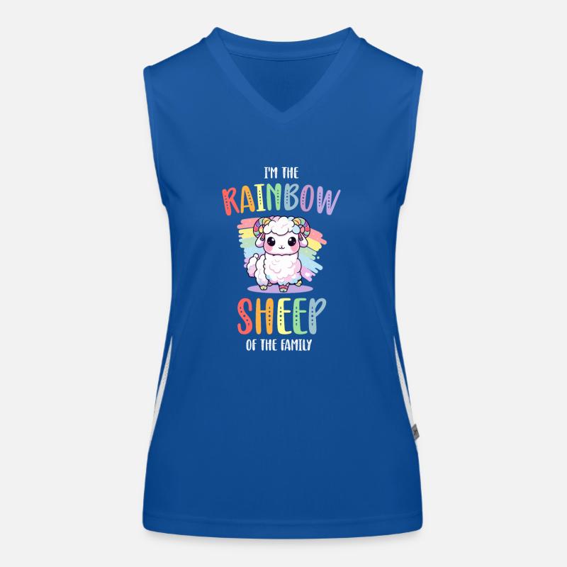 Rainbow Sheep LGBT Lesbian Gay Community Pride Débardeur respirant contrasté Femme