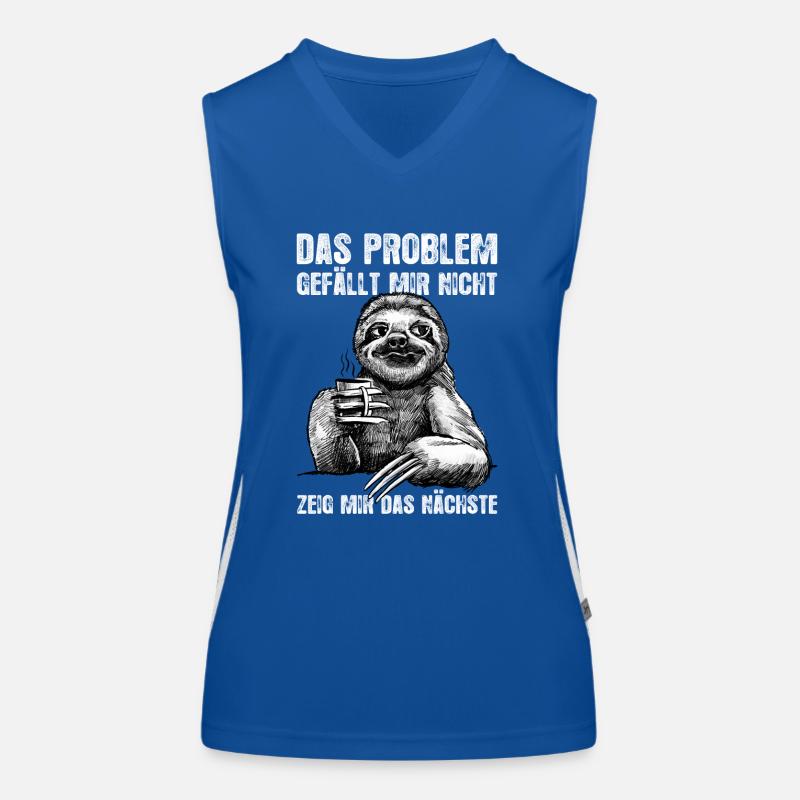 Das Problem Faultier Statement Bürohumor Funktionelles Kontrast-Tank Top für Frauen