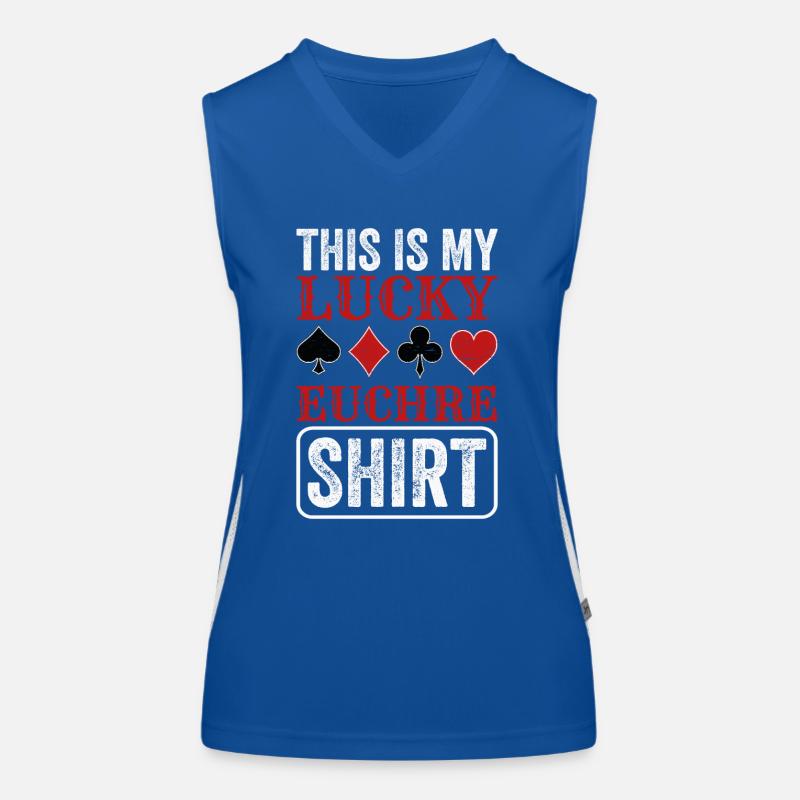 Lucky Euchre Card Game Euchre Player Poker Euchre Women's Functional Contrast Tank Top
