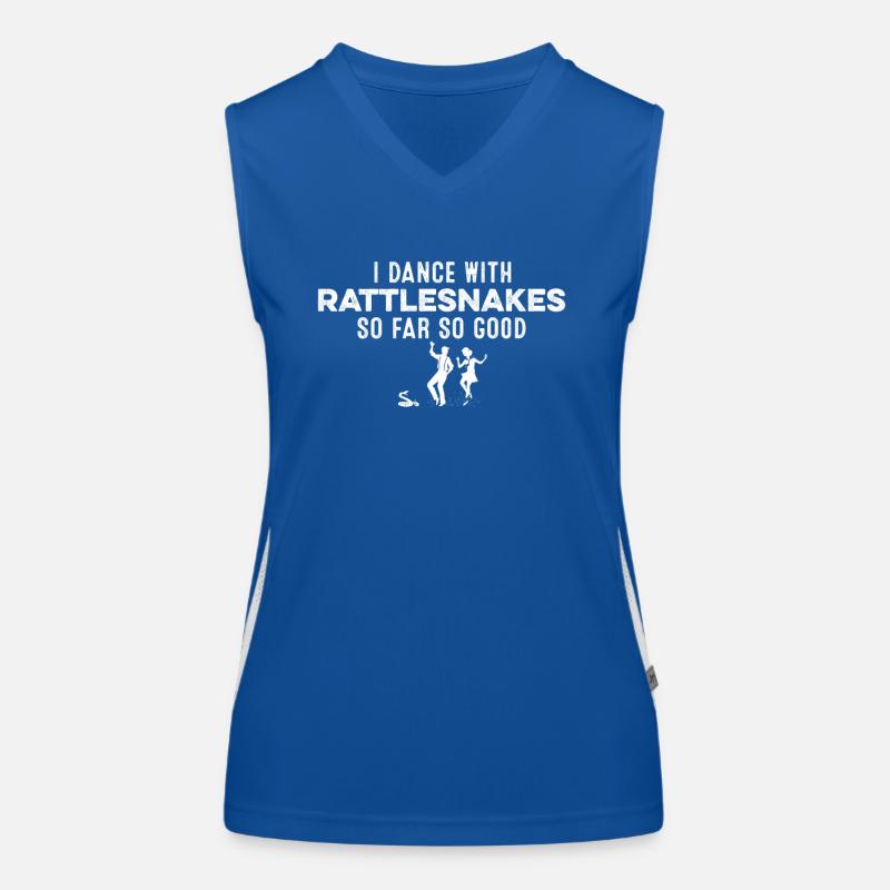 Ich tanze mit Klapperschlangen So weit, so gut, lustig Funktionelles Kontrast-Tank Top für Frauen