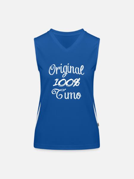 Original 100% Timo - Débardeur respirant contrasté Femme - bleu/blanc - Devant
