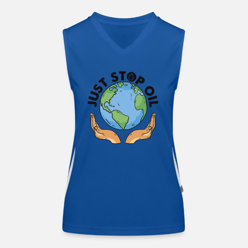 Stoppen Sie einfach das Öl und retten Sie die Erde - stoppen Sie einfach das Öl Funktionelles Kontrast-Tank Top für Frauen