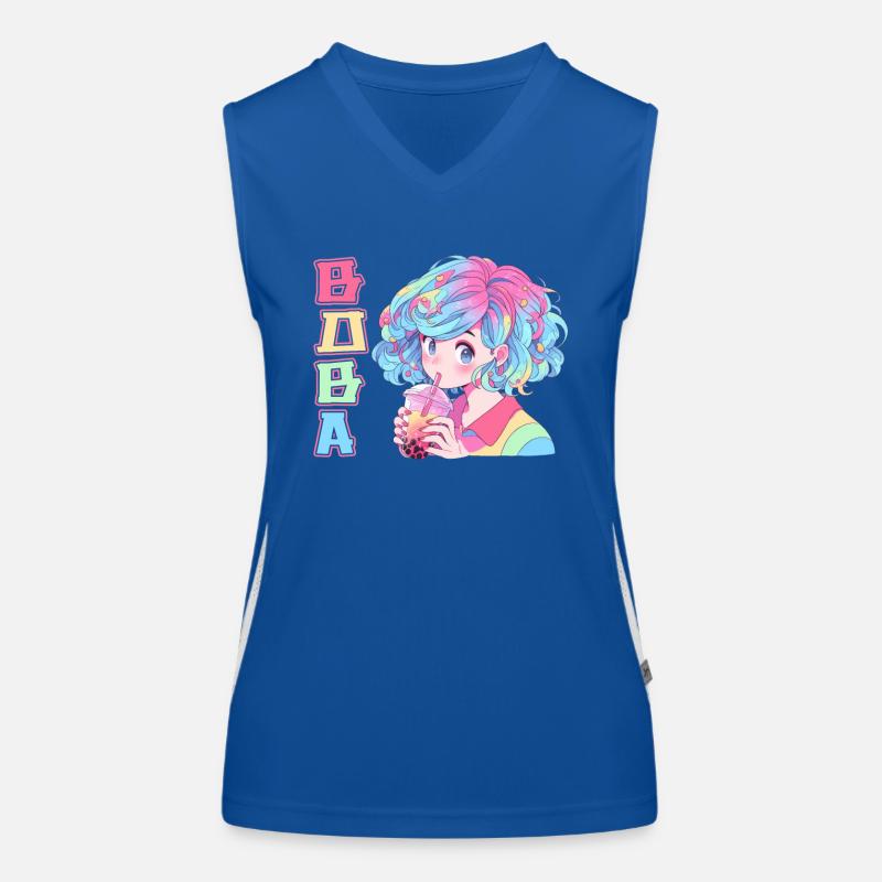 Anime and Boba Bubble Tea Funktionelles Kontrast-Tank Top für Frauen