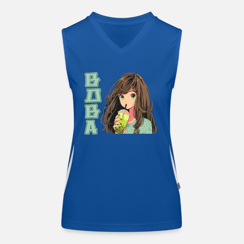 Anime et Boba Bubble Tea Débardeur respirant contrasté Femme