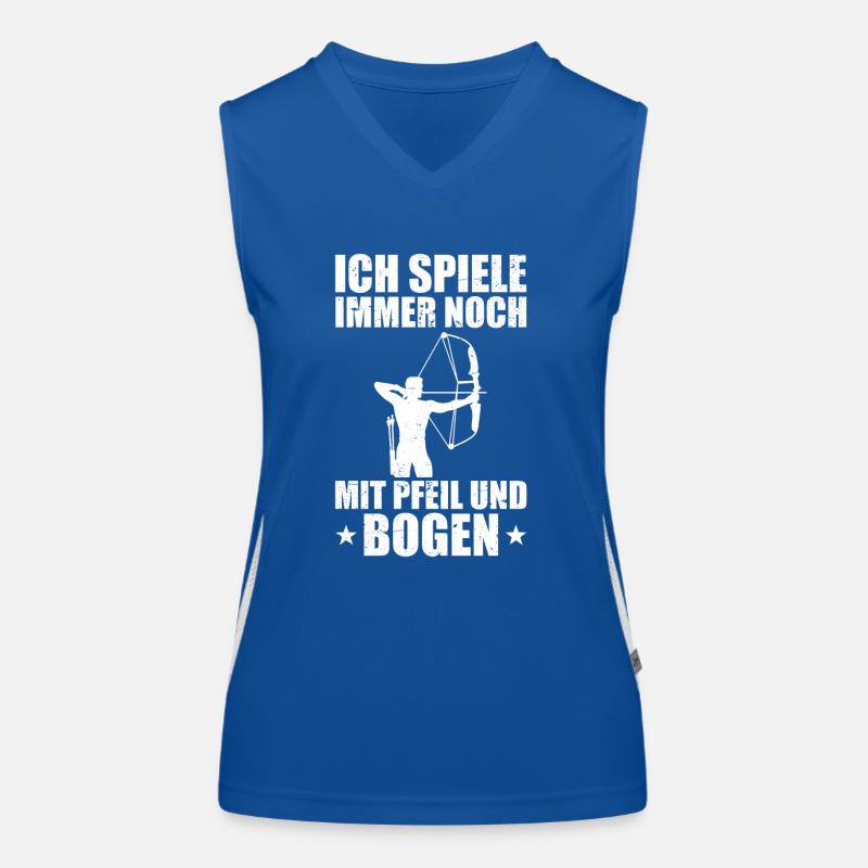 Mit Pfeil und Bogen Bogenschießen Bogenschütze Funktionelles Kontrast-Tank Top für Frauen