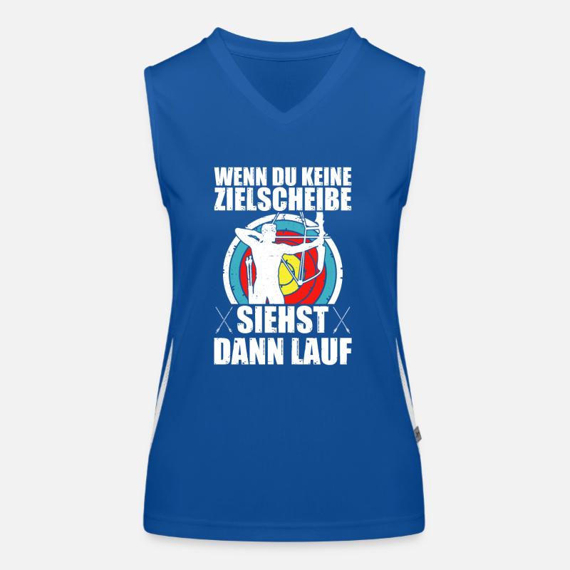 Lauf Pfeil und Bogen Bogenschießen Bogenschütze Funktionelles Kontrast-Tank Top für Frauen