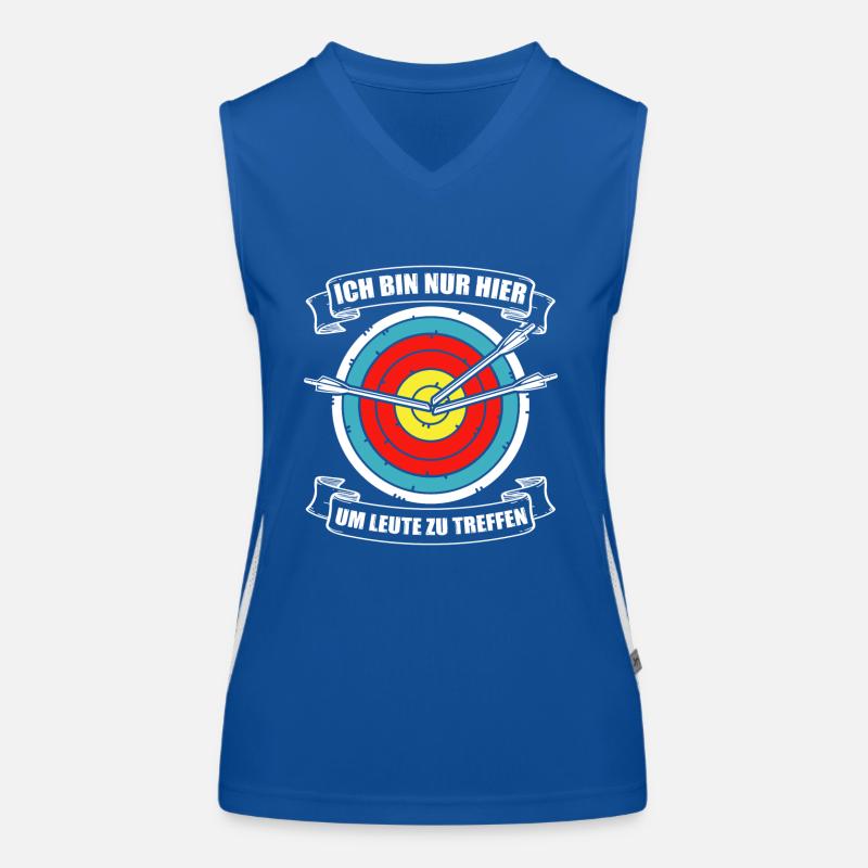 Nur hier Pfeil Bogen Bogenschießen Bogenschütze Funktionelles Kontrast-Tank Top für Frauen