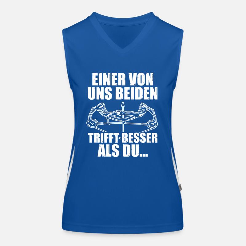 Einer von uns trifft Bogenschießen Bogenschütze Funktionelles Kontrast-Tank Top für Frauen