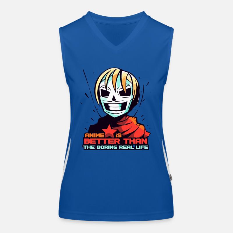 Maske-Anime-Mädchen: Besser als das echte Leben Funktionelles Kontrast-Tank Top für Frauen