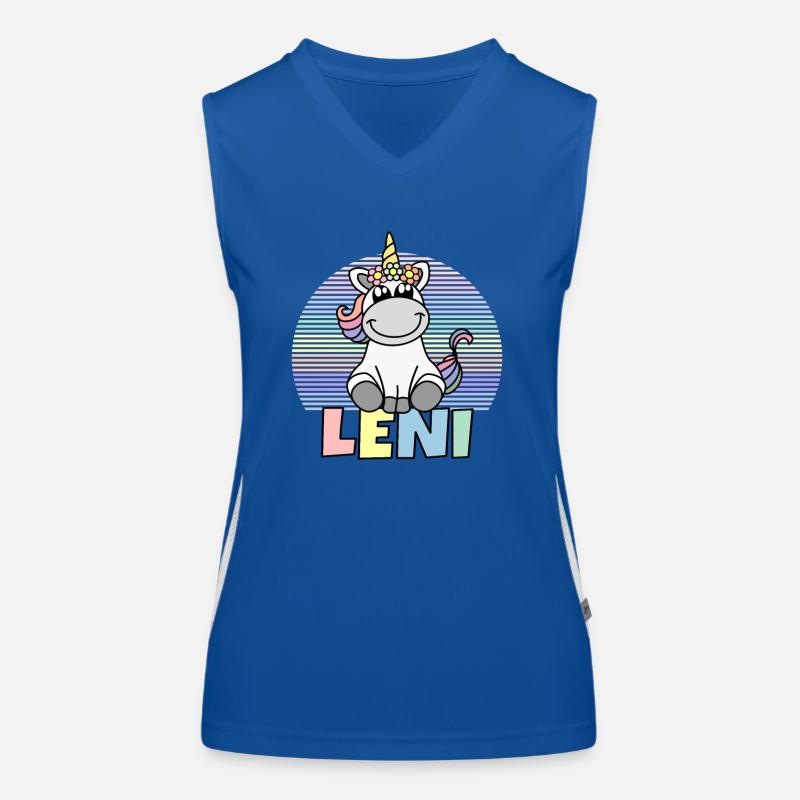 Leni Einhorn Name Funktionelles Kontrast-Tank Top für Frauen
