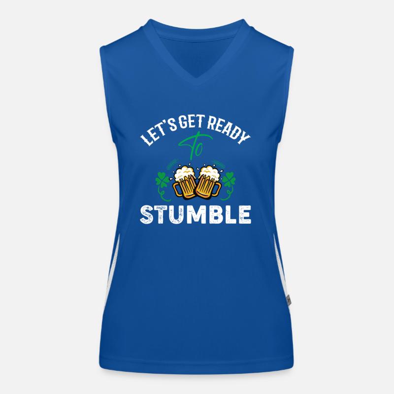 Let's get ready to strumble. Let's drink. - Women's Functional Contrast Tank Top - royal/white