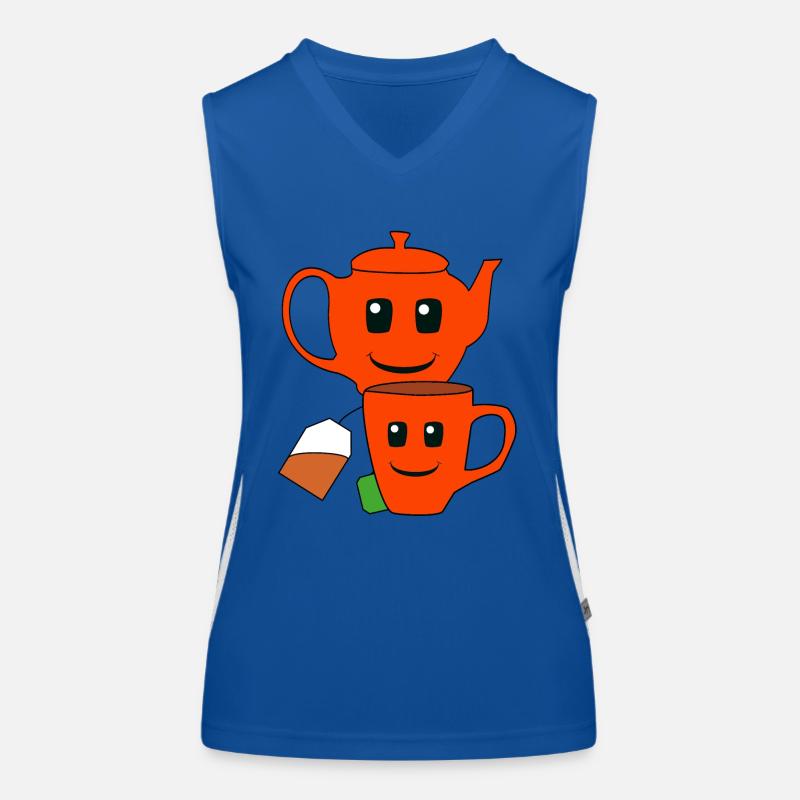 Teebeutel Teekanne Tee Genuss Getränk Tasse Funktionelles Kontrast-Tank Top für Frauen