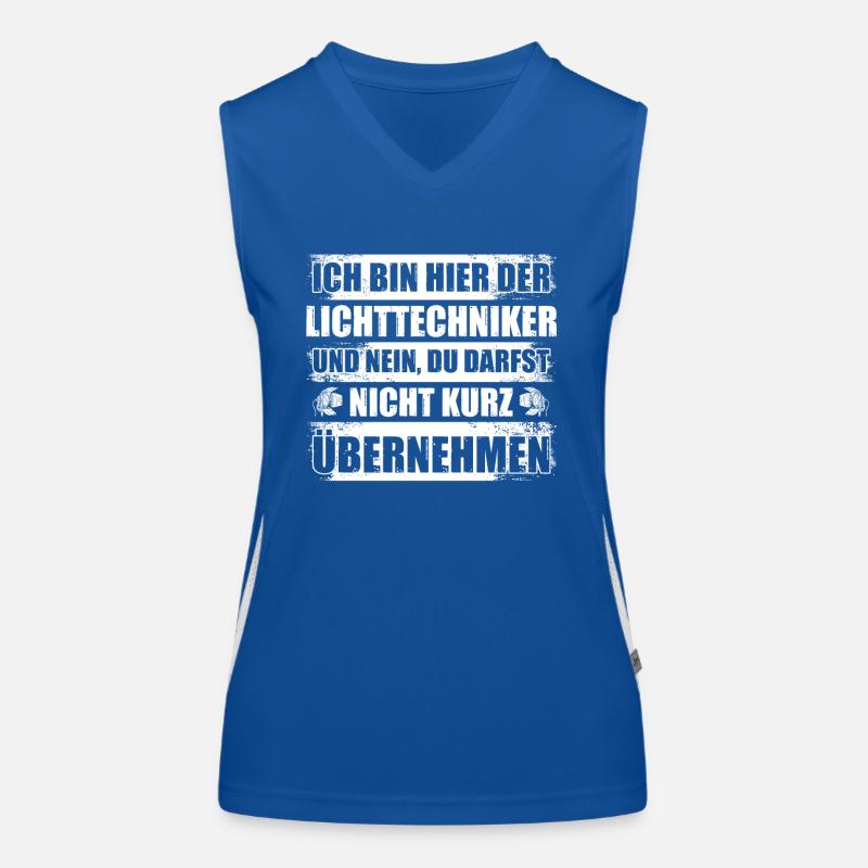 Ich bin der Lichttechniker Light-Crew Lichttechnik Funktionelles Kontrast-Tank Top für Frauen