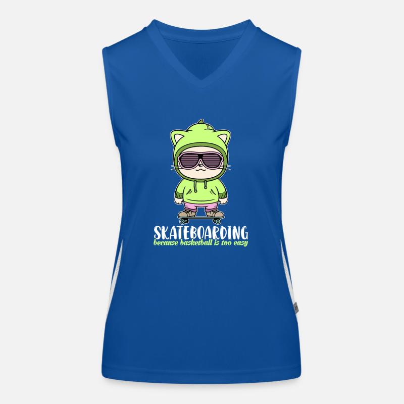 Skateboarding because Basketball is too easy Funktionelles Kontrast-Tank Top für Frauen