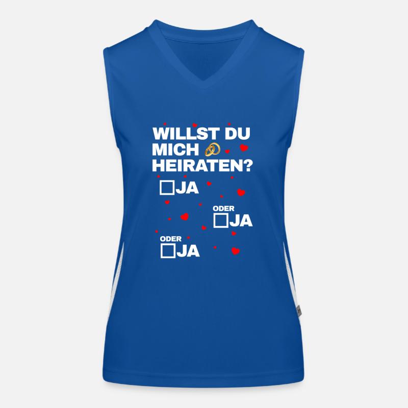Ja oder Ja Heiratsantrag Hochzeitsantrag Funktionelles Kontrast-Tank Top für Frauen