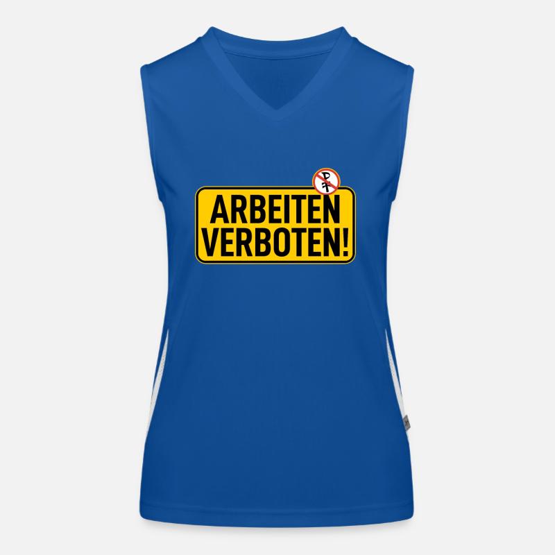 Sign: Work prohibited Women's Functional Contrast Tank Top