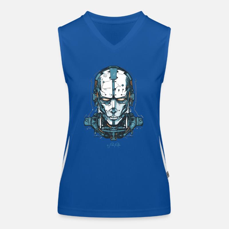 A cyborg robot tech Women's Functional Contrast Tank Top