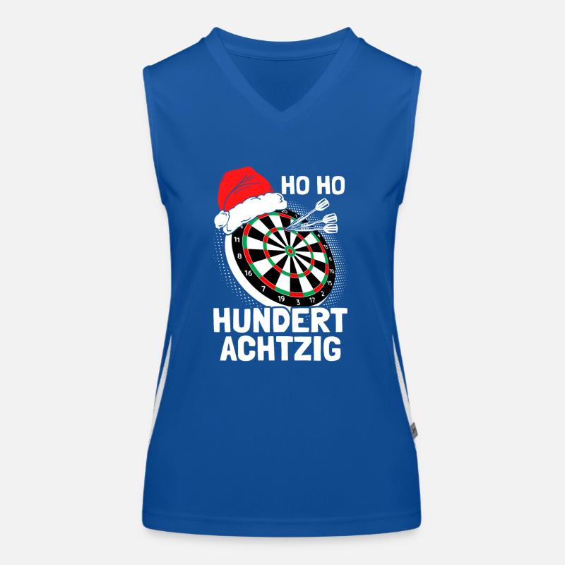 Christmas darts ho ho darts player darts Women's Functional Contrast Tank Top