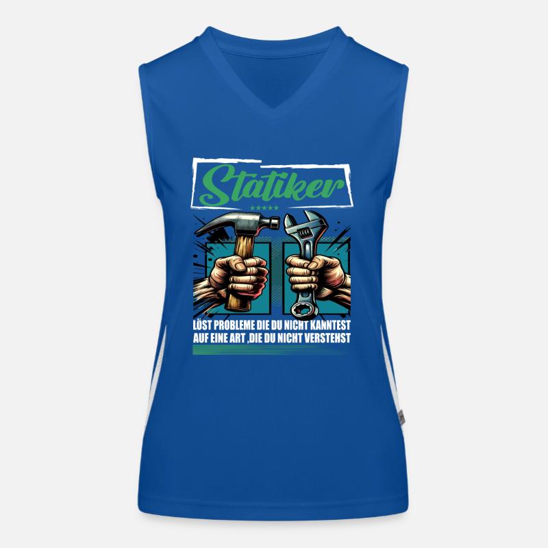 Statiker Beruf mit lustigen Spruch Funktionelles Kontrast-Tank Top für Frauen