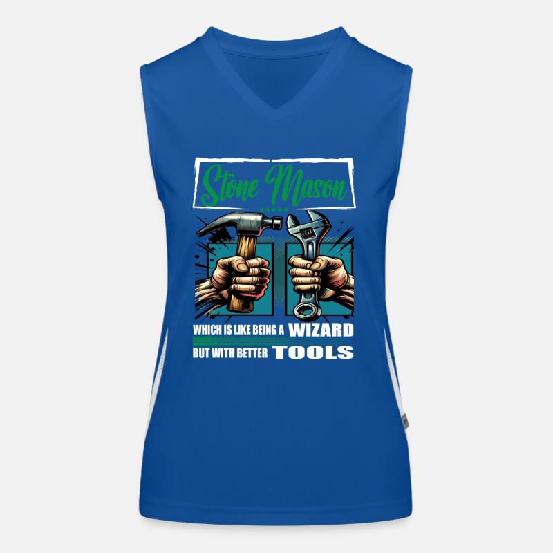 Stone mason profession saying worker Women's Functional Contrast Tank Top