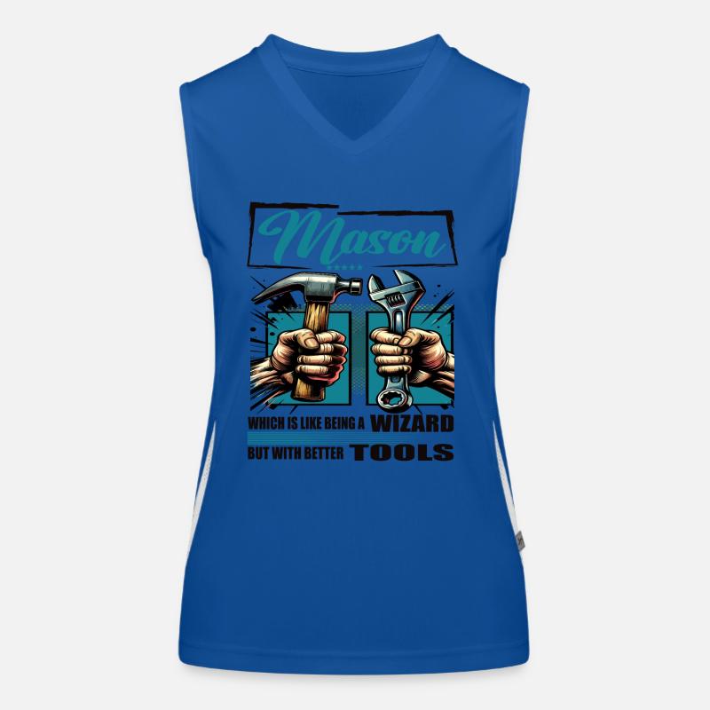 Mason Profession Saying Worker Women's Functional Contrast Tank Top