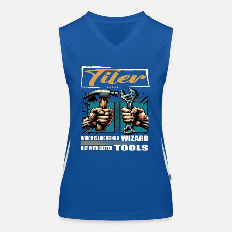 Tiler Profession Saying Worker Women's Functional Contrast Tank Top