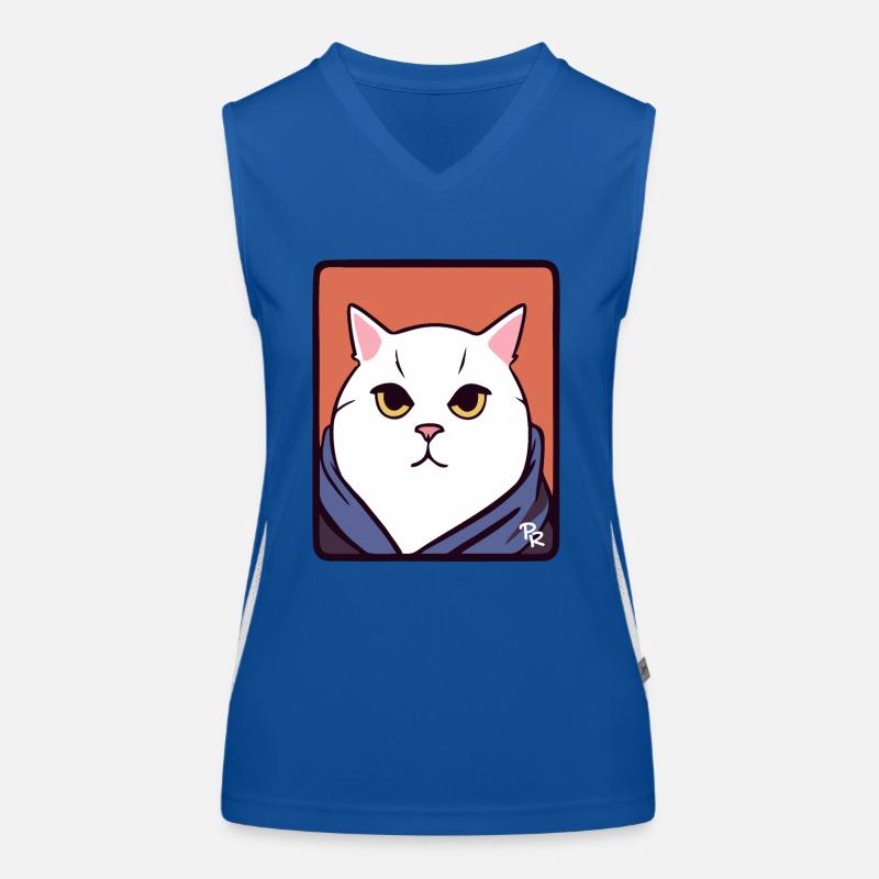 Big fat white cat Women's Functional Contrast Tank Top